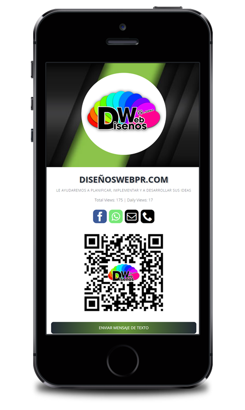 Diseños Web - Digital Business Card - Celular
