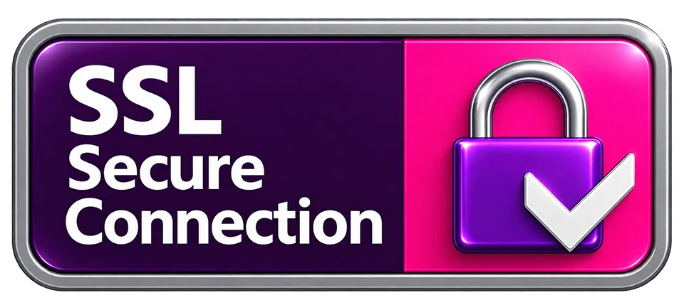 Sección de certificado SSL en Puerto Rico con texto Secure Connection, candado y símbolo de verificación.